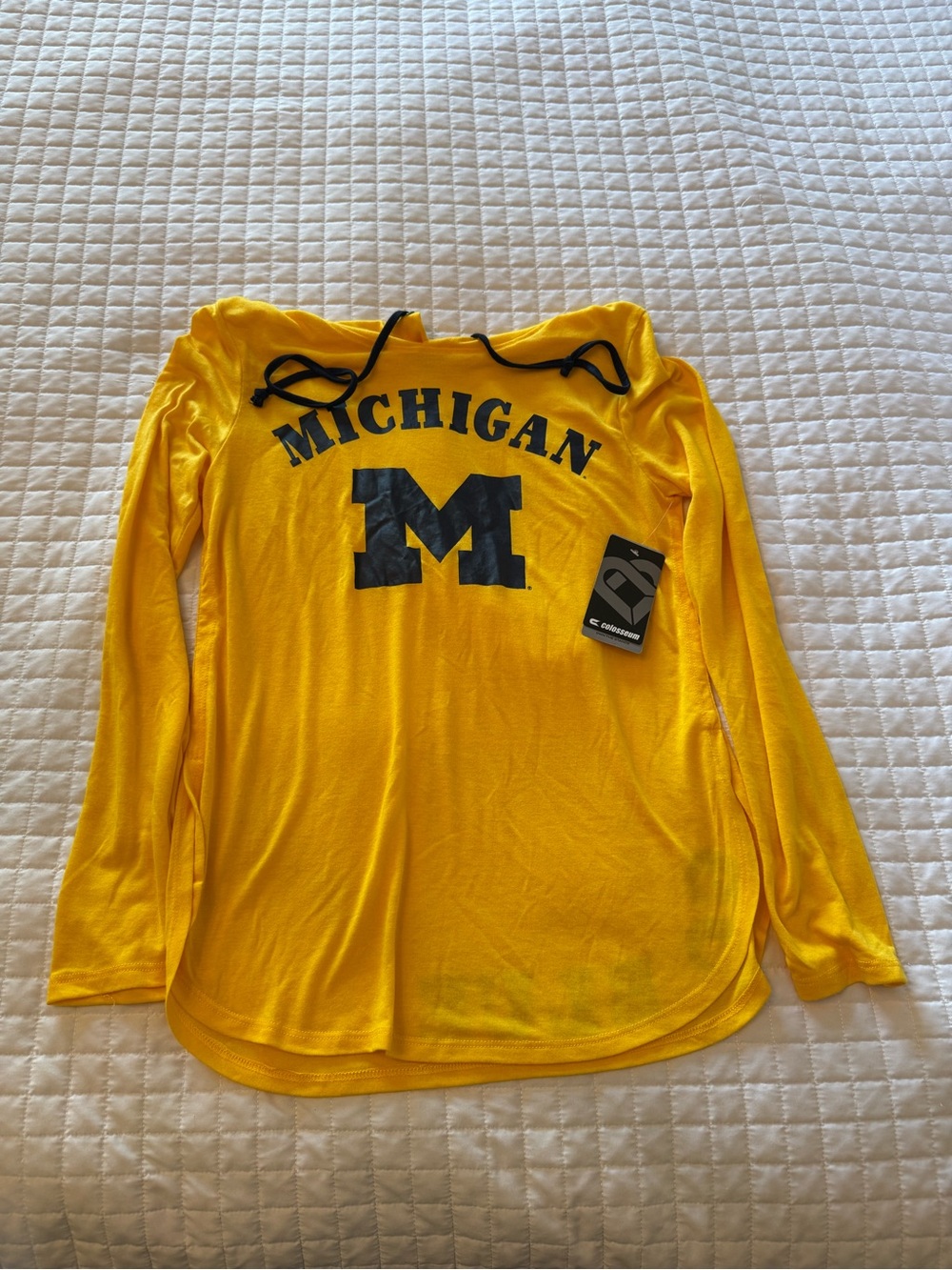 Michigan Long-Sleeve Yellow Hooded Tee